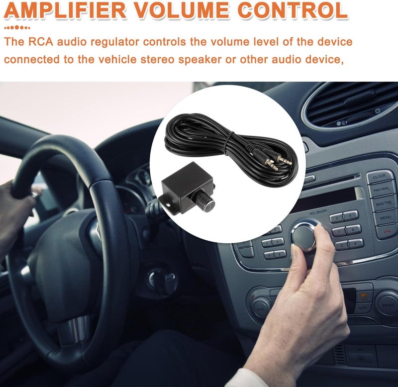 JAMHER Universal Car Amplifier Level Controller Car Audio Control Knob Sub Amp Volume Control Cable with 3.5mm Wire for Car Motorcycle Speakers Home Theater - Image 4